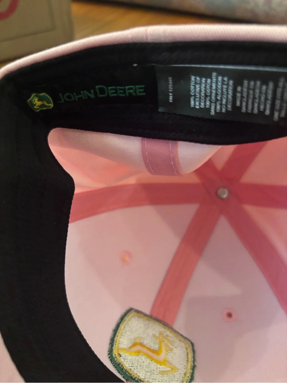 John Deere Pink Cap with Green & Yellow Logo